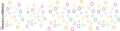 A scattered pattern of colorful hexagonal outlines and dots on a white background, suitable for abstract designs and modern graphics