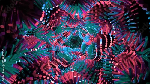 Abstract Neon LightsTunnel VJ Motion Background