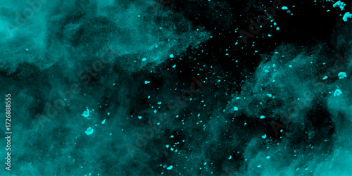Milky way galaxy in blue and green: a spectacular view of the stars and nebulae in outer space .Galaxy Background Watercolor Abstract Background .Vibrant Cosmic Background with Stars and Nebulae .