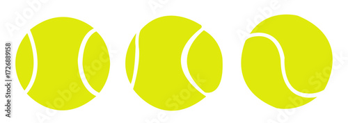 Green tennis ball flat illustration icon vector. Tennis ball icon tennis ball, a round sport object ready for play isolated on transparent background