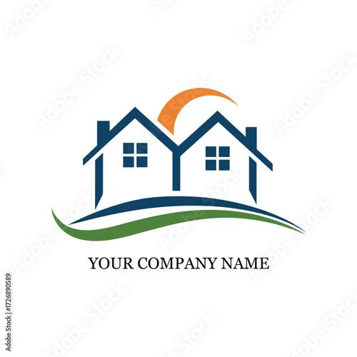 Modern Real Estate House Logo Design – Property, Home, and Construction Branding