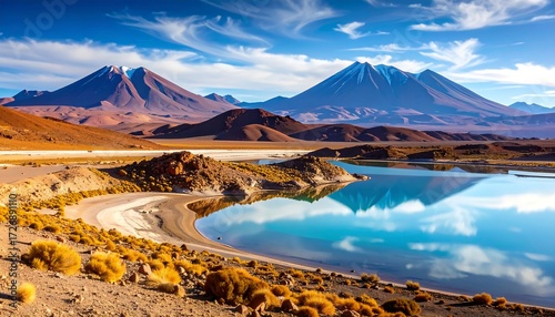 Stunning Andean landscape with a tranquil lake