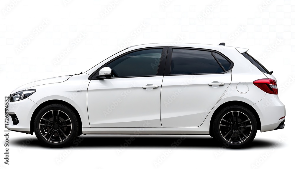 Obraz premium White car side profile