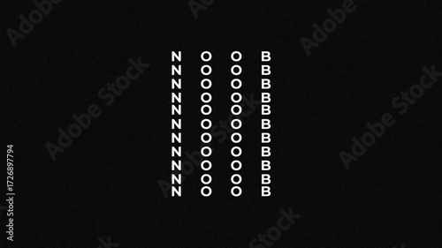Typography text animation with the inscription of NOOB.
