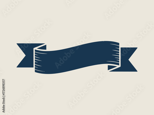 Navy blue banner vector illustration scalable eps graphic for declarative use silhouette vector illustration white background