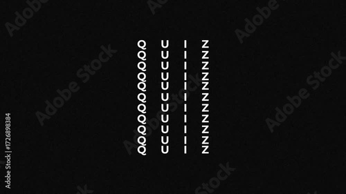 Typography text animation with the inscription of QUIZ.