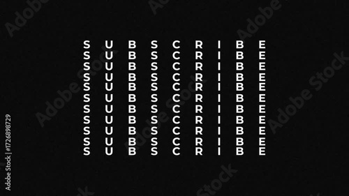 Typography text animation with the inscription of SUBSCRIBE.