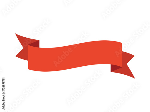 Scalable red ribbon vector illustration for declarative design projects silhouette vector illustration white background