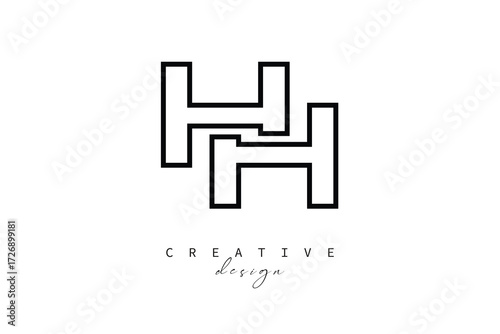 HH Creative Monogram Logo Design - Minimalist Typography Design Concept