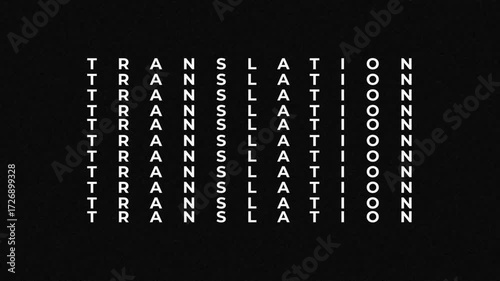 Typography text animation with the inscription of TRANSLATION.