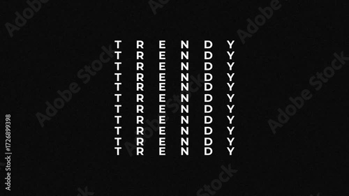 Typography text animation with the inscription of TRENDY.