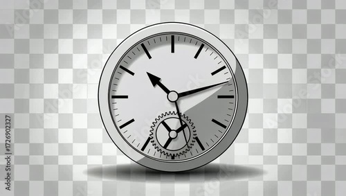 Analog clock icon, thin line style. video