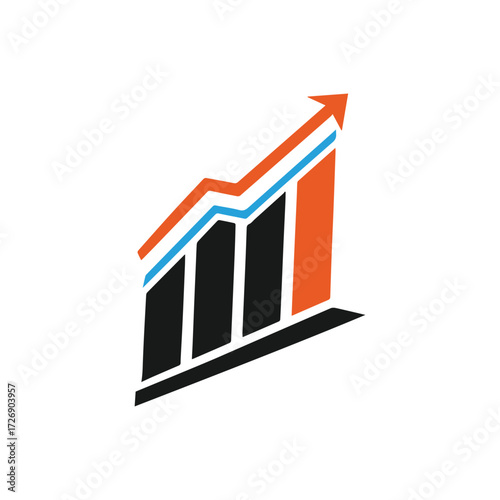 business graph with arrow