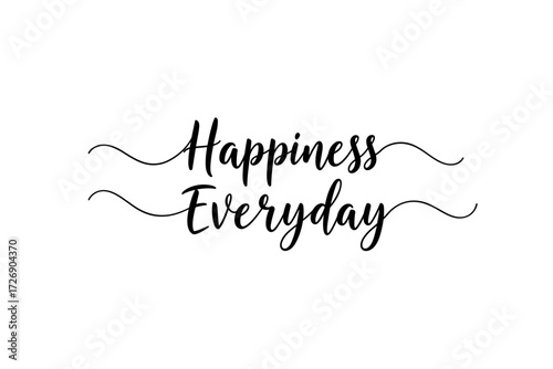 Emotional reflection on happiness digital typography creative space inspirational perspective. Vector illustration