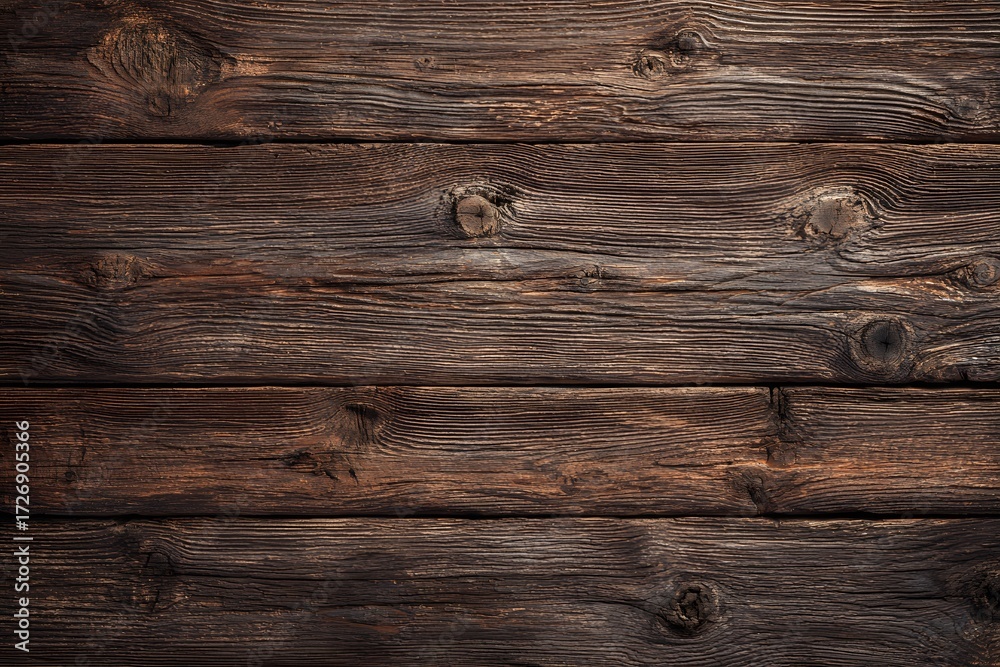 Naklejka premium Dark weathered wood planks textured