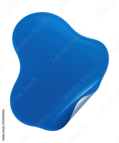 Blurry blue sticker.