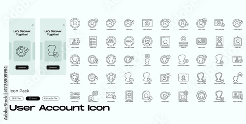 User Account Icon Set | Vector Symbols for user, account, profile, avatar, and login