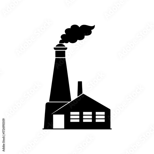 a minimalist vector silhouette of a chimney with s