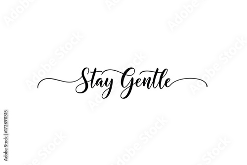 Gentle reminder to stay kind and compassionate digital design minimalist style white background. Vector illustration