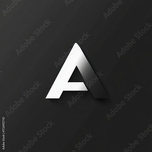 White letter A against dark background, with shadowing