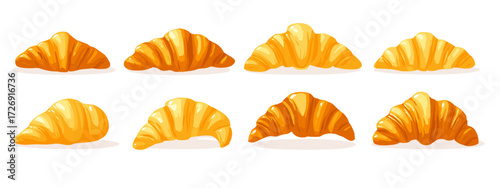 Collection of croissants in various positions