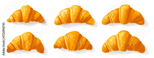 Collection of golden croissants