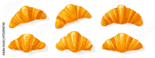 Collection of croissants on white background