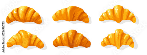 Collection of golden croissants