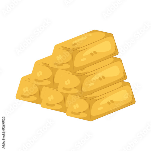 Illustration of Stacked Gold Bars