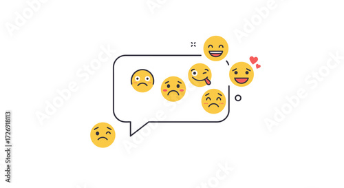 Emojis expressing various feelings