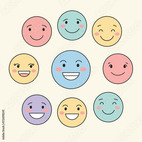 Smiling faces happiness