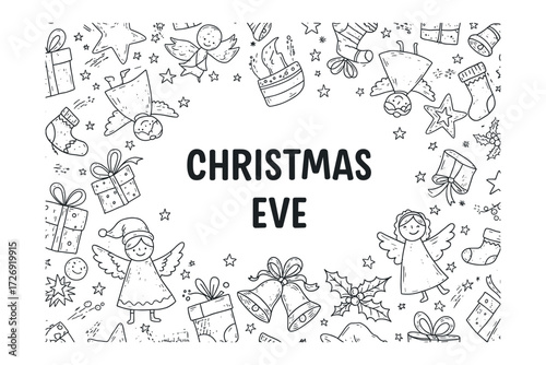 Christmas eve celebration holiday season graphic design festive environment aesthetic viewpoint. Vector illustration