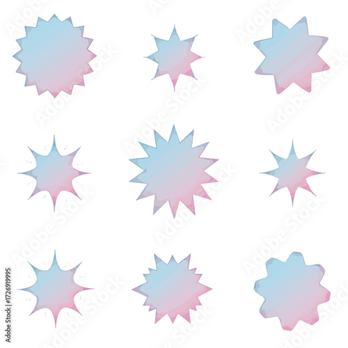 Stylish Gradient Decorative Shapes: Eye-Catching Blue and Pink Design Elements for Marketing, Branding, and Creative Projects