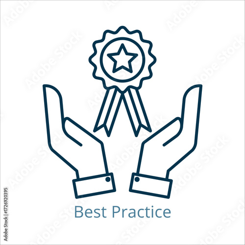 best practice icon vector illustration, simple line element best practice with editable stroke, best practice simple icon, best practice icon line style vector image
