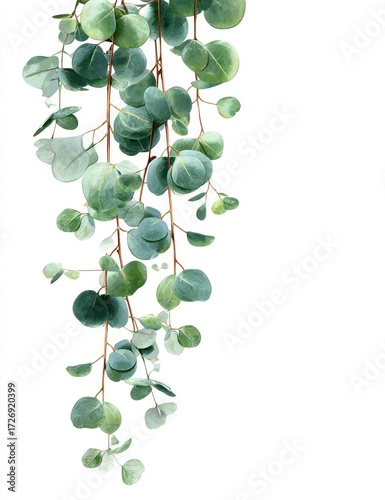 Eucalyptus leaves cascading downward