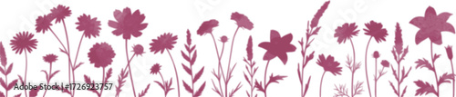 Watercolor wildflowers border design
