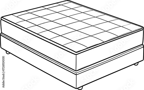 Comfortable Bed Mattress Outline Art
