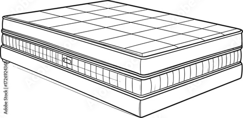 Comfortable Bed Mattress Outline Art
