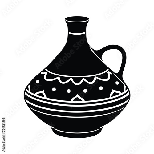 ceramic jug isolated on white background