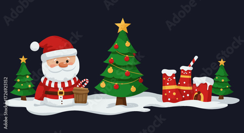 christmas card with santa claus