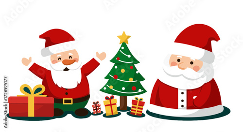 santa claus with gift box
