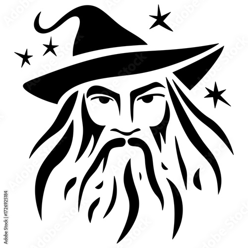 Wizard Face Abstract Illustration