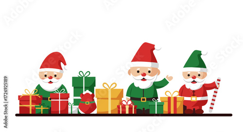 christmas card with santa claus