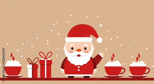 santa claus with christmas tree