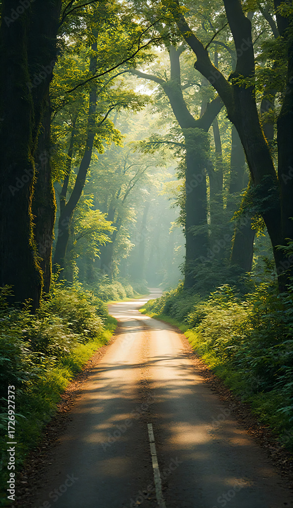 Fototapeta premium Countryside Road Through Forest