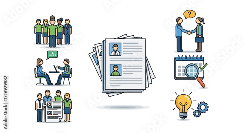 Streamlined hiring process with diverse team, successful interviews, scheduled meetings, and innovative ideas for your perfect candidate selection