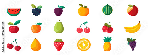 Colorful fruit assortment illustration
