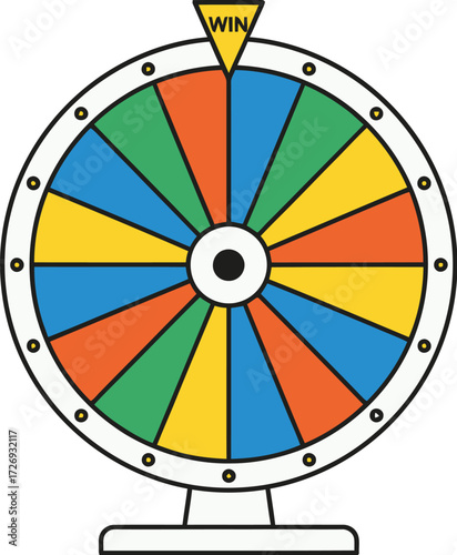 Colorful spin wheel of fortune. wheel of the game of fortune vector illustration 