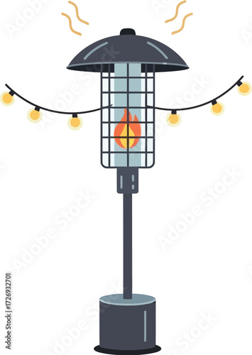 Outdoor propane patio heater vector illustration artwork 