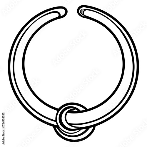 Nose Ring line art vector